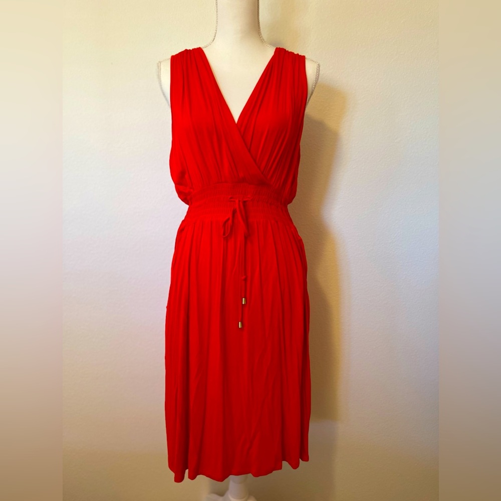 Cable & Gauge Red Sundress with Pockets Large Sleeveless Knit Casual L